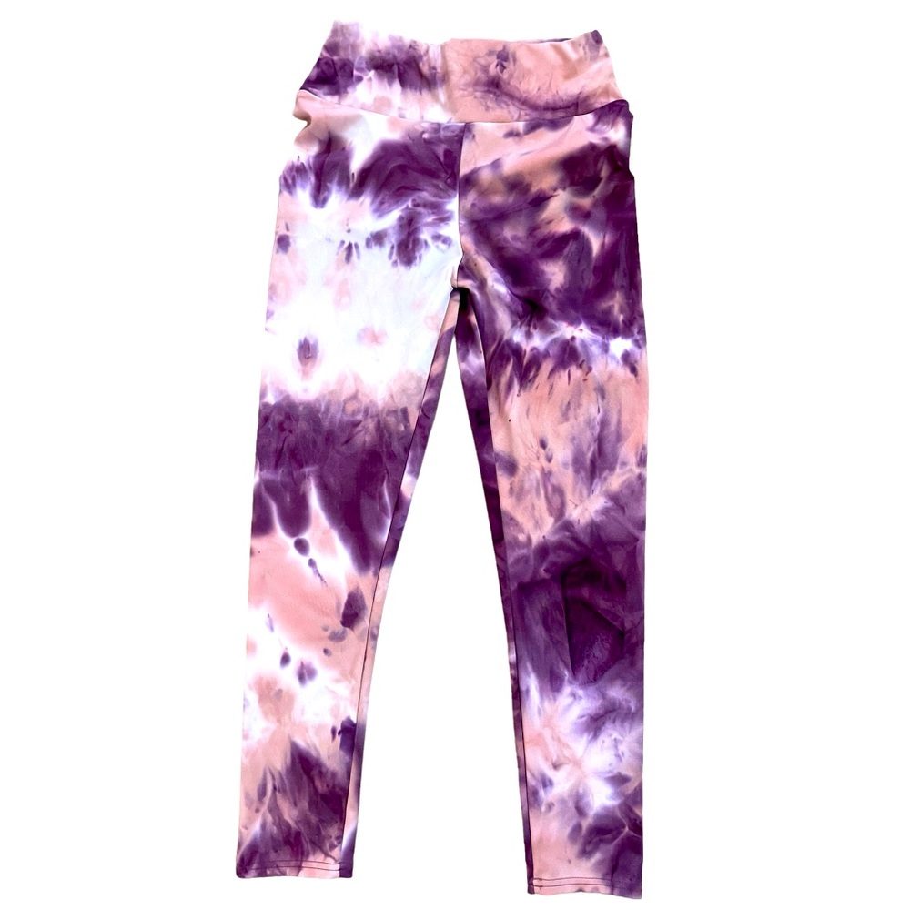 Tie Dye Pink/Purple Leggings Size L/XL EUC